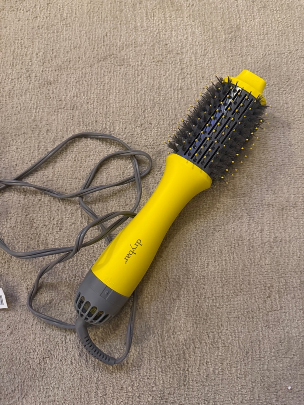 Drybar Double Shot Yellow and Gray Hot Air Round Brush Styler